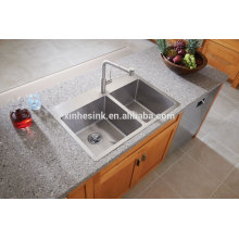 US American cUPC Drop-in Double Bowl Stainless Steel Topmount Handmade Kitchen Sink with Tap Holes